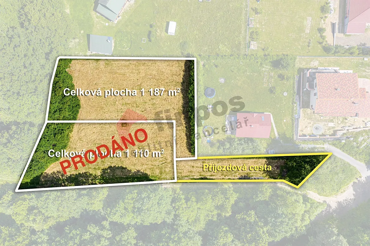 Prodej stavebního pozemku 1187 m²